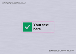 Custom plain background, green square with tick sign